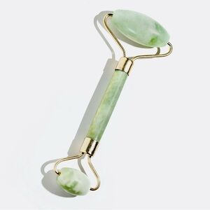 Green Jade Stone Facial Roller Double Ended for Aging Wrinkles Skincare